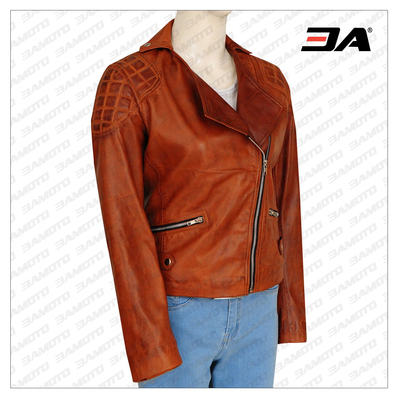 A retro brown women jacket displayed on a mannequin, emphasizing its elegant cut and classic look.