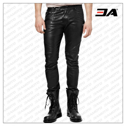 Rock Star-style Leather Pant For Men