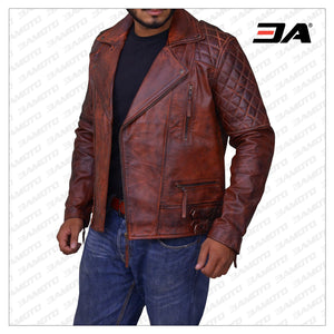 RUSTY BROWN VINTAGE LEATHER JACKET - 3A MOTO LEATHER