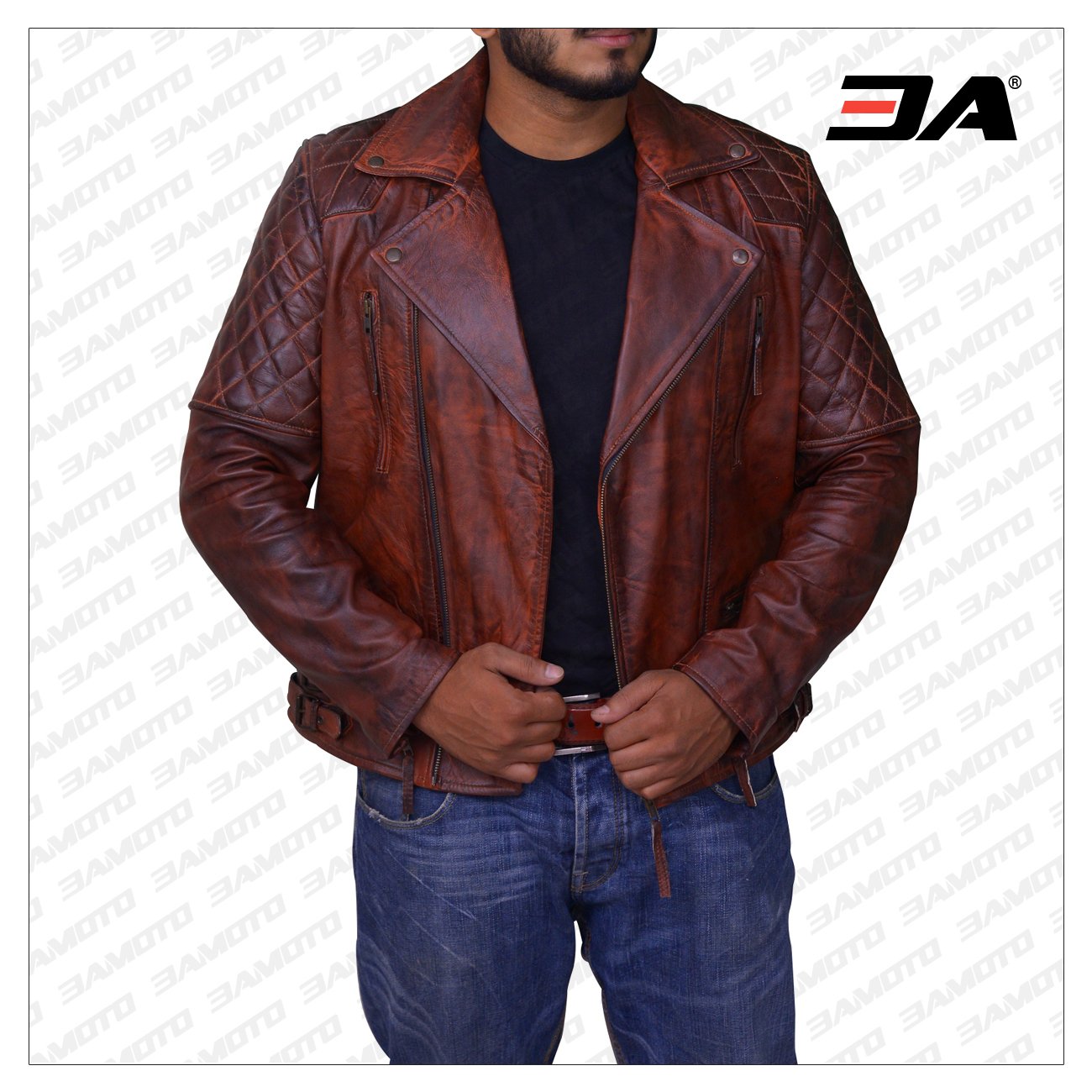 Rusty Brown Vintage Leather Jacket - Distressed Jacket