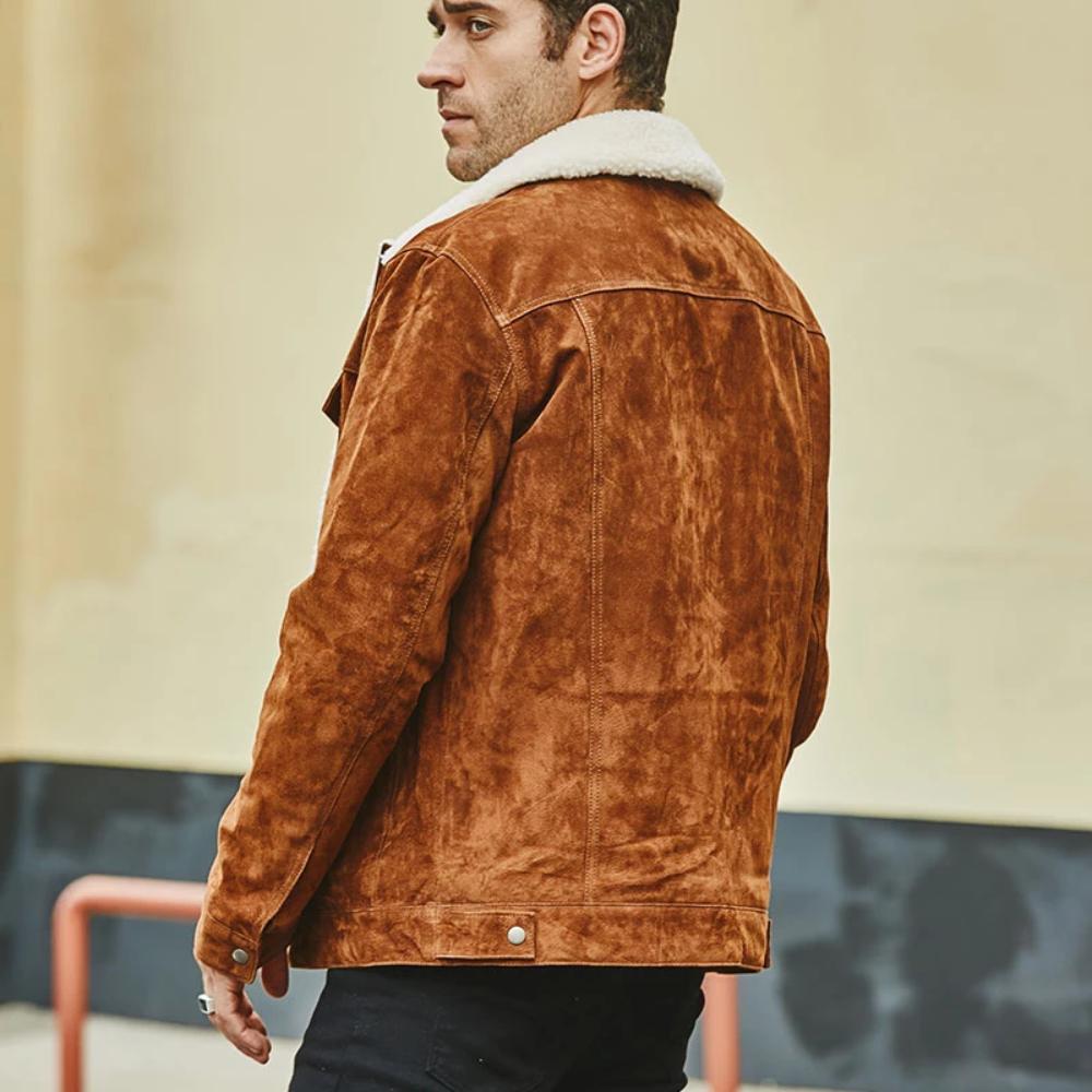 Real Leather Bomber Jacket