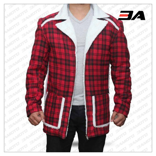 Red Flannel Jacket Mens - Fashion Leather Jackets USA - 3AMOTO