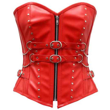 Classic Red Brocade Overbust Corset - Good Sixty