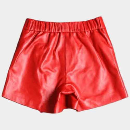 Red Leather Short