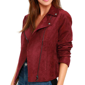 Red Suede Leather Jacket for sale