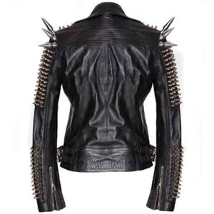 Rock Punk Style Black Leather Jacket