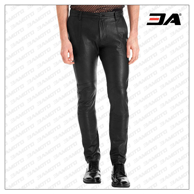 Skin Fit Athletic Leather Pants