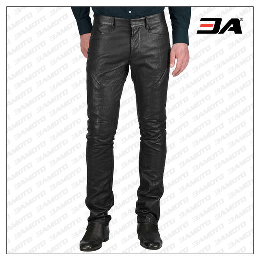 Skinny Informal Leather Pant - Fashion Leather Jackets USA - 3AMOTO