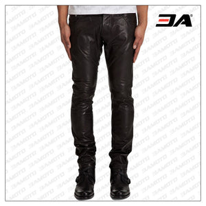 SLIM FIT SLIGHTLY TAPERED LEATHER PANT FOR MEN