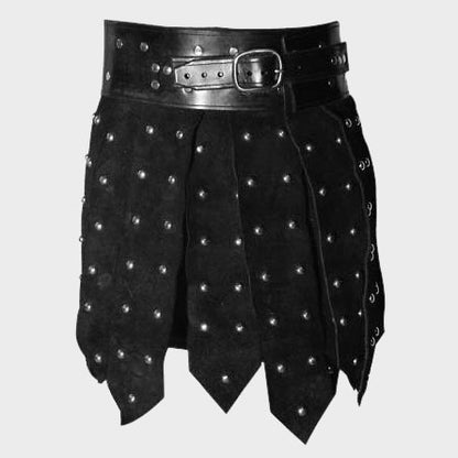 STRAPPED LEATHER KILT FOR MEN