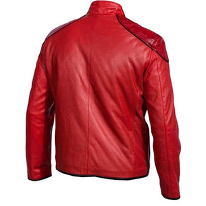 Faux Leather Jacket in Red