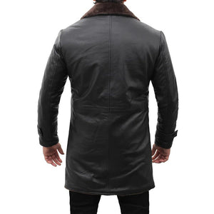 Shearling Fur Long Leather Coat