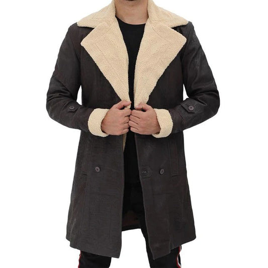 Shearling Leather Coat - 3amoto shop