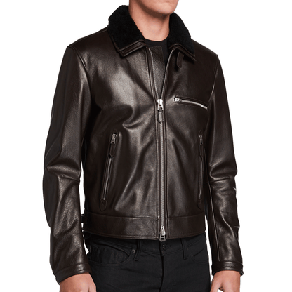 Shearling Leather Jacket for Men