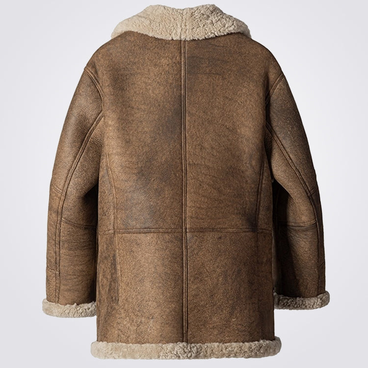 Sheep Rancher Look Men's Retro Sheepskin Rancher Coat - Sheepskin Coat for Men