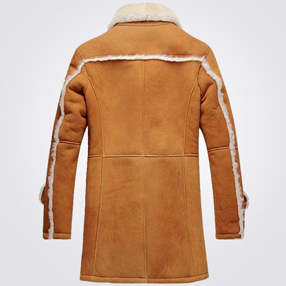 Sheepskin Shearling Trench Coat for Men