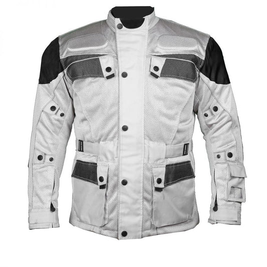 Silver Cool Rider Motorcycle Mesh Jacket - Fashion Leather Jackets USA - 3AMOTO