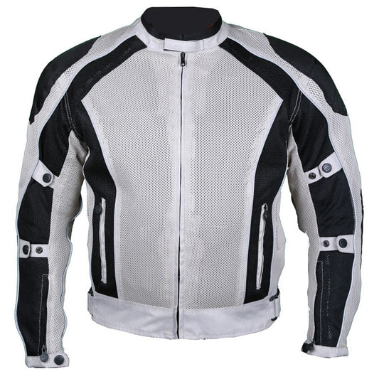 Silver Summer Joy Mesh Motorcycle Jacket - Fashion Leather Jackets USA - 3AMOTO