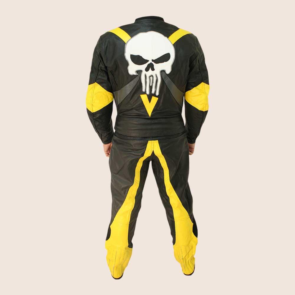 Skull Racer Motorbike Leather Suit - 3amoto