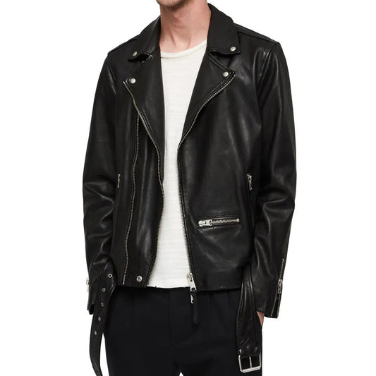 Slim Fit Leather Biker Jacket For Men - 3amoto shop