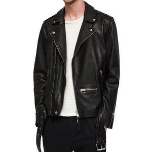 Slim Fit Leather Biker Jacket For Men