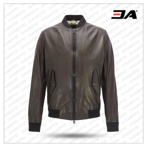 Lightweight Fashion Leather Bomber Jacket - Black Jacket