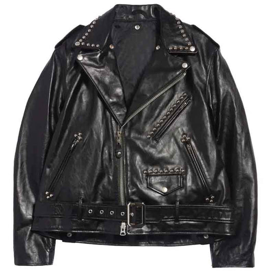 Studded Leather Moto Jacket for Men with Belt - Fashion Leather Jackets USA - 3AMOTO