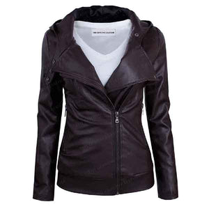 TAM WARE Fashionable Womens Asymmetrical Leather Jacket