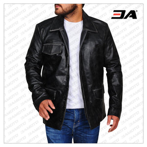 black leather coat for men
