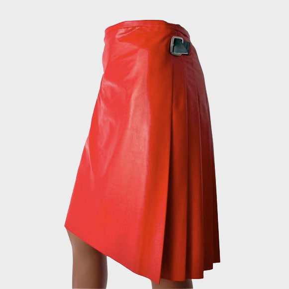 VOGUISH MULTIPLE PLEATED LEATHER KILT