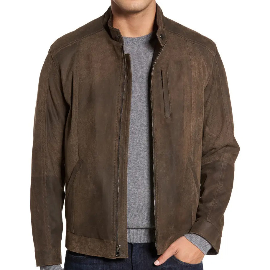 Avant-Garde Armor-Design Suede Moto Jacket