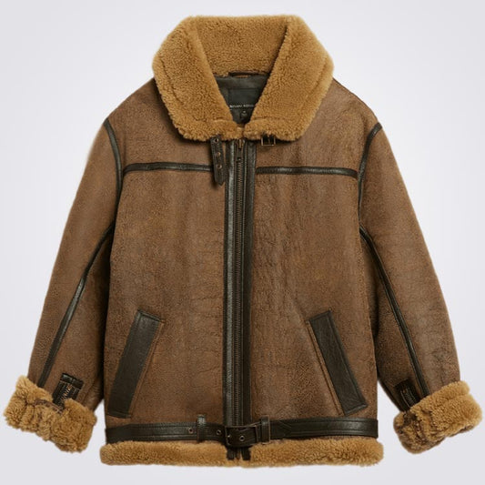 WWII Syle Shearling Bomber Jacket - 3amoto shop