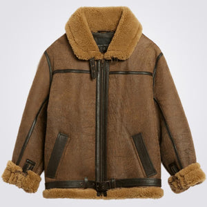 WWII Syle Shearling Bomber Jacket
