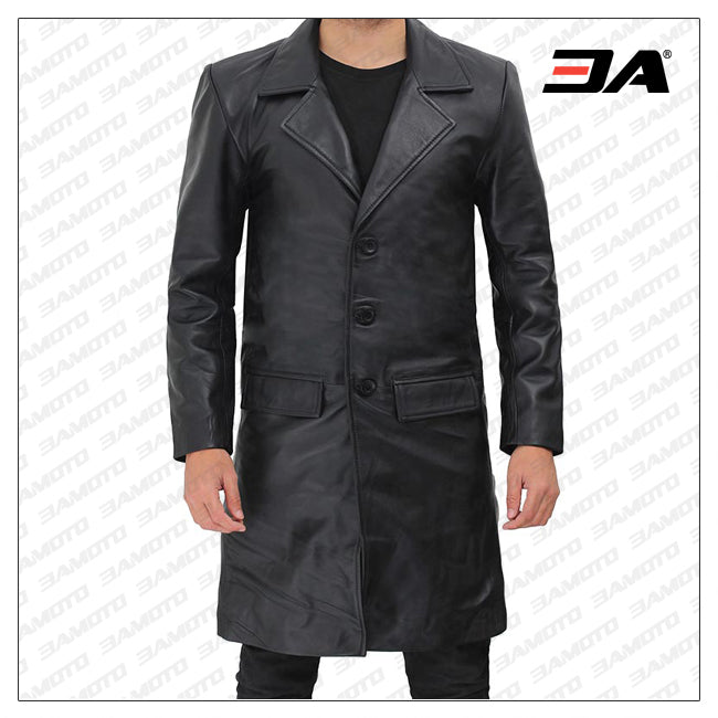 Mens leather walking coat hotsell