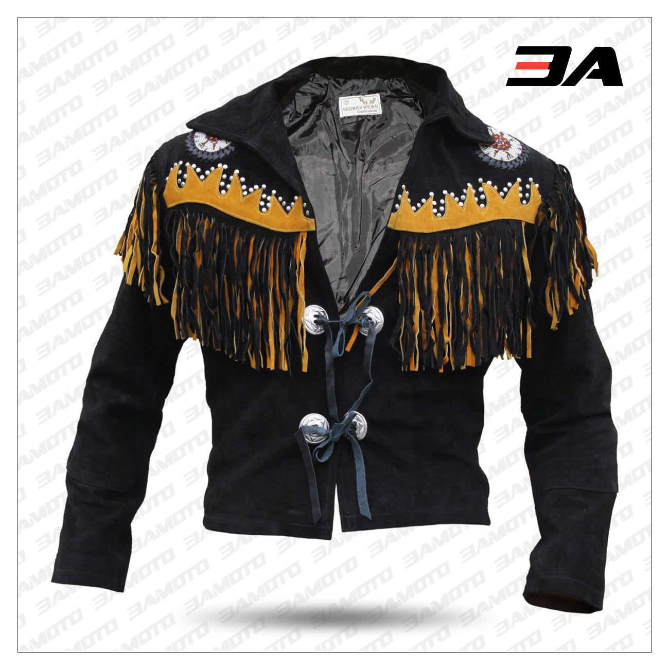 Harley Davidson Custom Leather Fringe Jacket w/ Indian Skull