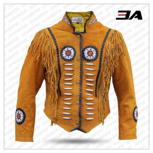 Western Leather Jacket - Indian Carnival Style - Fashion Leather Jackets USA - 3AMOTO