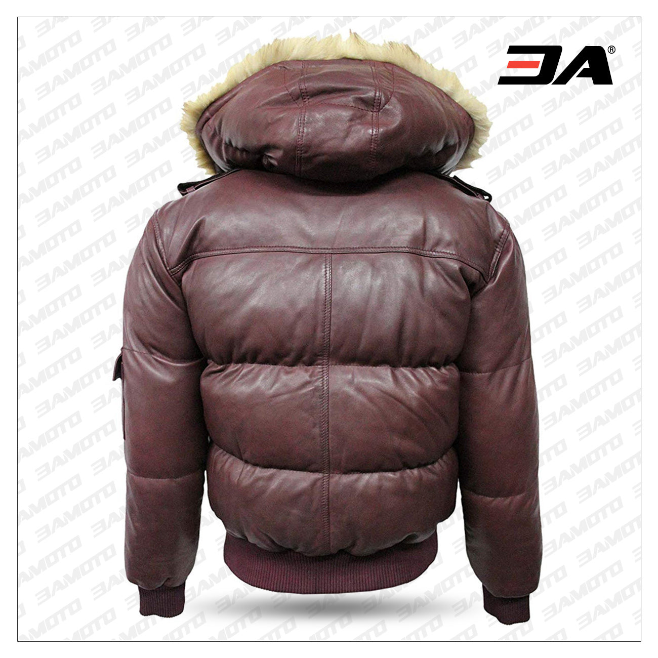 Winter Warm Men's Hooded Bomber Lambskin Leather Jacket