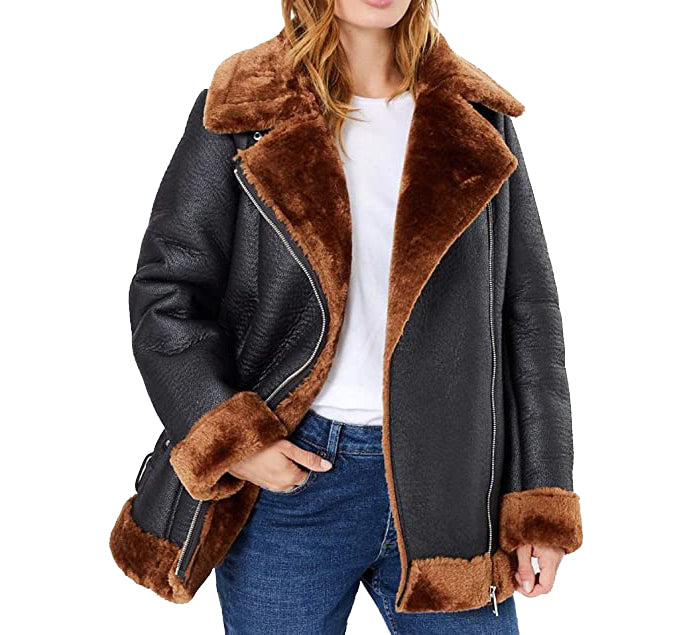 Women B3 Shearling Leather Jacket