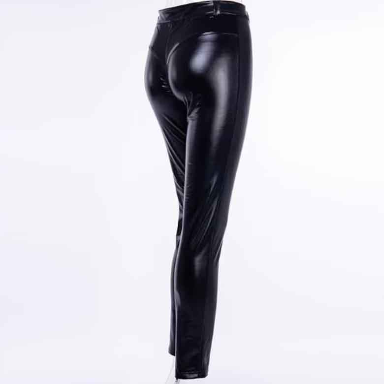 Women Maroon Leather Pants