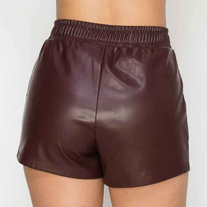 High Waist Leather Short