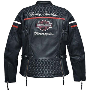 Women Harley Davidson Miss Enthusiast Triple Vent Motorcycle Jacket Back