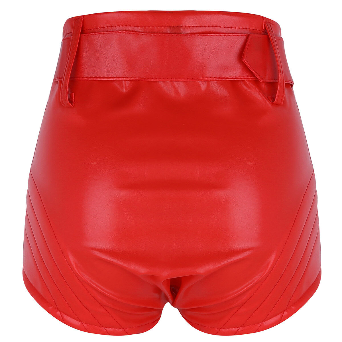 Women High Waist Leather Shorts