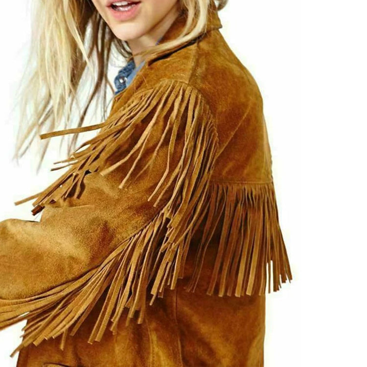 NATIVE AMERICAN LEATHER Jacket Large Women's Fringe 