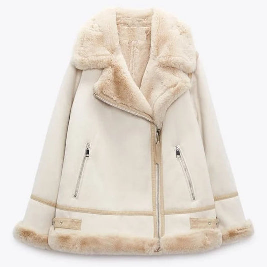 Women RAF Aviator Pilot Shearling Coat - 3amoto shop