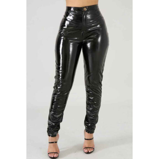 Women Skinny Black Leather Pants - Fashion Leather Jackets USA - 3AMOTO