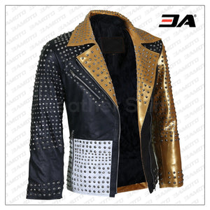 Women Leather Jacket With Spikes