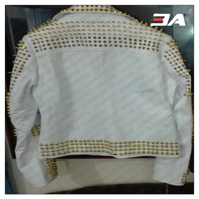 White Leather Jacket for Women