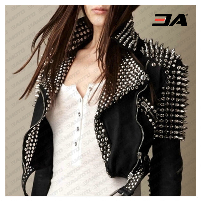 Burberry spiked leather on sale jacket