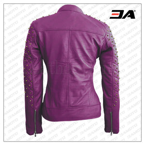 Women Studded Leather Jacket