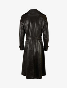 Women’s Classic Black Sheepskin Leather Trench Coat